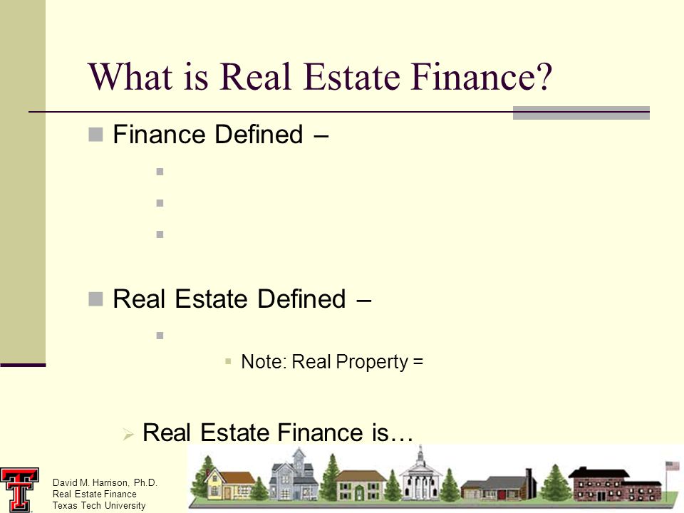 What Is Real Estate Finance